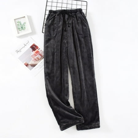 

Mens Winter Warm Fleece Sleep Pants Flannel Pajama Plush Lounge Pants Homewear