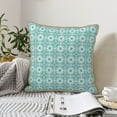 thumbnail image 6 of Fotbe Blue Print Pattern Velvet Decorative Throw Pillow Covers with Elegant Piping, Soft Plush Cushion Cover for Sofa, Bed, Car, Office-16"x16", 6 of 8