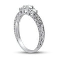 thumbnail image 2 of AFFY White Cubic Zirconia Three Stone Promise Ring for Women 14K White Gold over Silver-6, 2 of 6