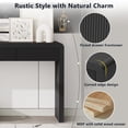 thumbnail image 6 of GZXS Black Console Table with 3 Fluted Drawers, Solid Wood Veneer Entryway Table with Storage & Curved Edges, Farmhouse Hallway Sofa Table for Living Room - 55.1"L x 15.8"W x 29.8"H, 6 of 9
