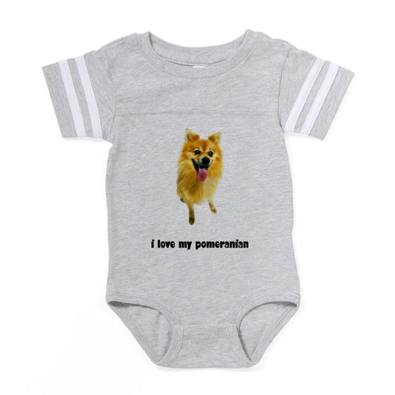 CafePress - FIN Pomeranian Love - Cute Infant Baby Football Bodysuit