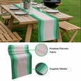 thumbnail image 5 of Green Stripes Table Runner - 108 Inch Long, Kitchen Dining Table Runner Dresser Scarves, Light Pink Ombre Simple Abstract Lines Farmhouse Decor for Coffee Tables Wedding Party Banquet, 5 of 8