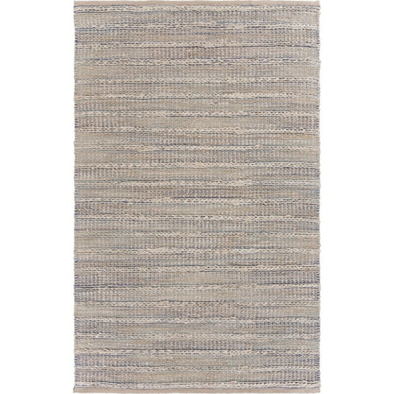 Laddha Home Designs 7.75' x 9.75' Blue and Beige Braided Hand Loomed Rectangular Area Throw Rug