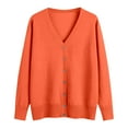 thumbnail image 4 of Button Up Cardigans Women Women Knit Cardigan Sweater Lightweight Long Sleeve Open Front Casual Cardigan Women Orange L, 4 of 5