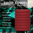 thumbnail image 7 of Avalon Red Shop Towels (Pack of 150 - 12x14 Inches) Shop Rags – Cotton Shop Towels Reusable & Absorbent Cleaning Towels, Multipurpose Cleaning Rags for Automobiles, Garage & Home Shop Towels Bulk, 7 of 7
