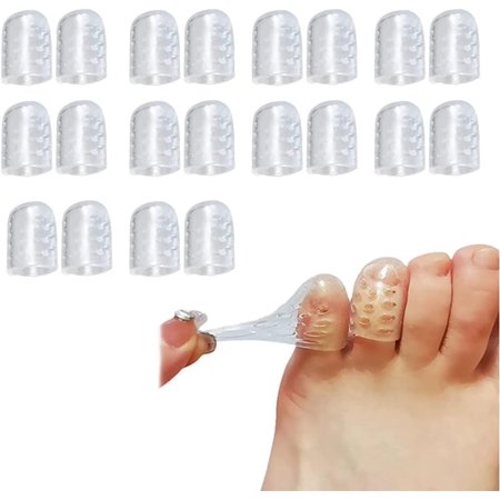 Silicone Anti-Friction Toe Protector, Silicone Breathable Toe Covers, Silicone Anti-Friction Little Toe Protector, Hammer Toe Corrector for Women (20Pcs)