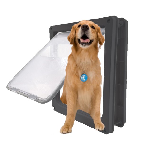 Grestorm Puerta para perros grande Puerta magnética para mascotas de hasta 100 lb 16.9"" ? Puerta para perros de 13,9" adecuada para puertas interiores y exteriores