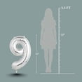 thumbnail image 4 of Silver Number 19 Mylar Foil Balloon 32 inch - Helium or Air Filled Metallic Balloons for 19th Birthday Party, Anniversary, Graduation Decorations, 4 of 7