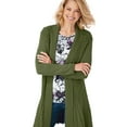 thumbnail image 2 of Cardigans for Women Long Sleeve Swingy Sequin Knit Cardigan Sweater W/Pocket-Olive (X-Large), 2 of 5