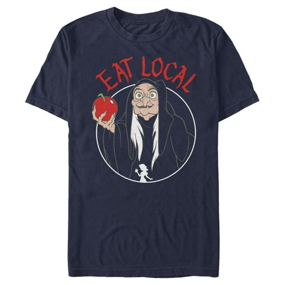 Men's Snow White and the Seven Dwarfs Eat Local  Graphic Tee Navy Blue Large