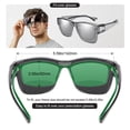 thumbnail image 5 of TINHAO Retro Square Fit Over Glasses Sunglasses for Men with Hard Case, Polarized UV400 Wear Over Prescription Glasses for Driving Fishing Hiking Outdoor, 5 of 7