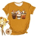 thumbnail image 2 of WREESH Women's Thanksgiving Pullover Casual Graphic Crew Neck Short Sleeve T-Shirt Yellow, 2 of 4
