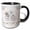 Black/White, variant on 3drose, Cute Floral Watercolor Easter Bunny Illustration - Hello Spring, 15oz Mug
