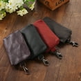 thumbnail image 1 of Genuine Leather Key Holder Wallet Men Keys Organizer Women Zipper Key Chain Case, 1 of 8