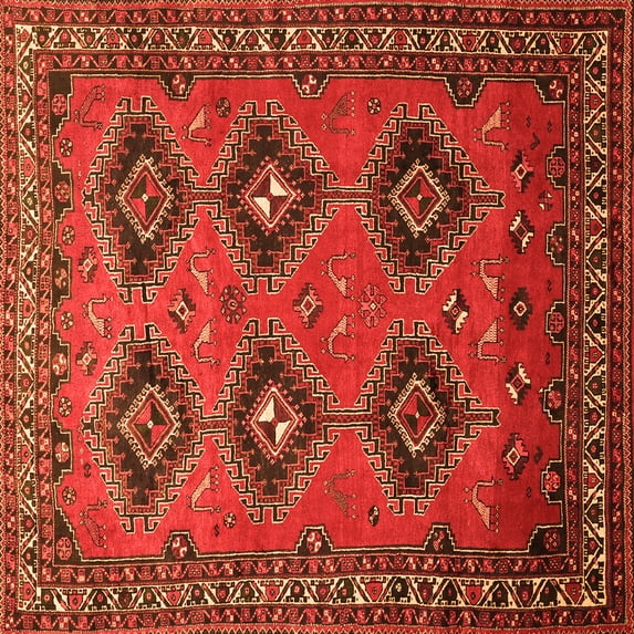 Ahgly Company Indoor Square Persian Orange Traditional Area Rugs, 3' Square