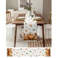 thumbnail image 3 of ERUNPONLY Orange Pumpkin Fall Table Runner - 108 Inch Long Thanksgiving Maple Leave Autumn Cotton and Linen Blended Dress Scarves Farmhouse Table Runner for Kitchen Dining, Coffee Table, 13"x108", 3 of 8
