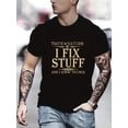 thumbnail image 1 of Oversized "I Fix Stuff" Graphic Fashion s Top, Comfy Casual Summer Men Clothing Tee For Adult, Men, Women, Teen, Teenager, Adolescent,Youth, 1 of 6