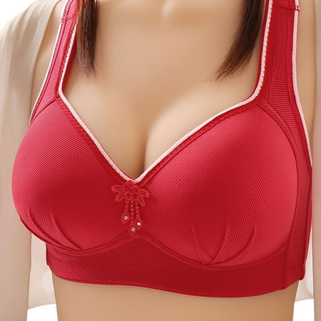 

ZMHEGW Bras for Women Large Size No Steel Ring Thin Comfortable Breathable Lift Push Up Side Close Beautiful Back Seamless Bralettes Underwear