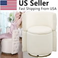 thumbnail image 2 of 360° Swivel Accent Chair Storage Ottoman Linen Fabric Armchair Bedroom Stool Club Chair Beige, 2 of 9