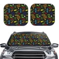 thumbnail image 2 of Balery Pixel Game Parasol para parabrisas de coche de 2 piezas | Parasol plegable para parabrisas delantero de coche para la mayoría de sedanes-Small, 2 of 6