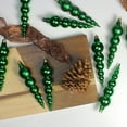 thumbnail image 2 of 12ct Green Shatterproof Shiny and Matte Finial Christmas Ornaments 6", 2 of 2