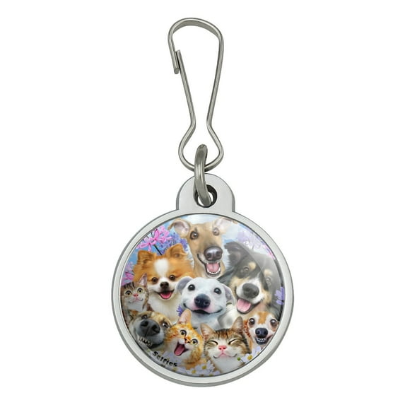 Dogs Cats Fun in the Sun Selfie Jacket Handbag Purse Luggage Backpack Zipper Pull Charm