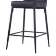 thumbnail image 3 of GDF Studio Morden Square Counter Bar Stools with Metal Frame, PU Upholstery, and Foam-Filled Seats, Set of 2, Black, 3 of 9