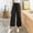 Black, variant on Qulqfy Womens Wide Leg Pants Casual High Waist Drawstring Ankle Loose Solid Yellow Pants L