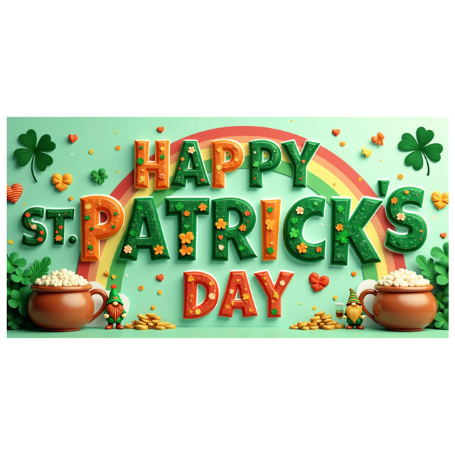 St Patricks Day Backdrop Decorations Happy Spring Party Supplies Shamrock Background Popup Celebration Banner Festive Props Green Photography