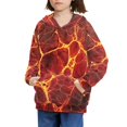 thumbnail image 3 of Xoenoiee Boys Hoodies Hooded Sweater for Kids Pullover Hoodies Long Sleeve Sweatshirt with Kangaroo Pocket Fall Winter Clothing Activewear, Lava Pattern, XL, 3 of 7