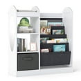 thumbnail image 1 of Gymax Kids Bookshelf w/ Full-Length Mirror 4-Tier Sling Shelves & Fabric Drawer White, 1 of 10