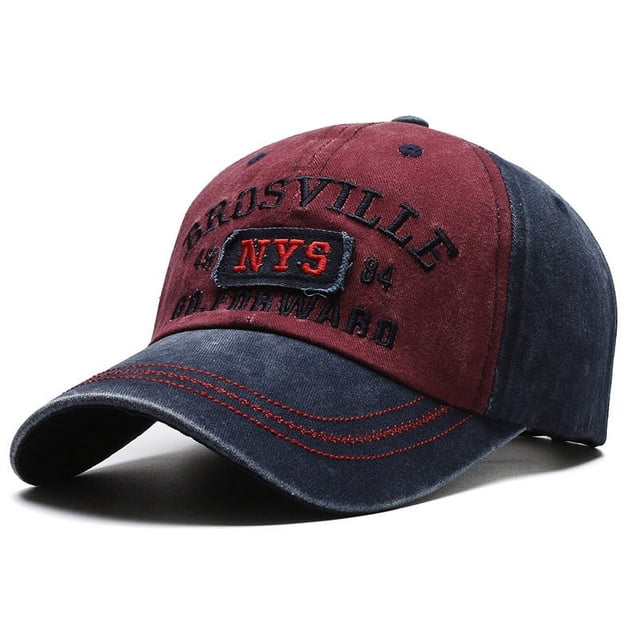 Gorra de béisbol para hombre, informal, de algodón lavado antiguo, con letras bordadas, con esquinas curvas y protector solar