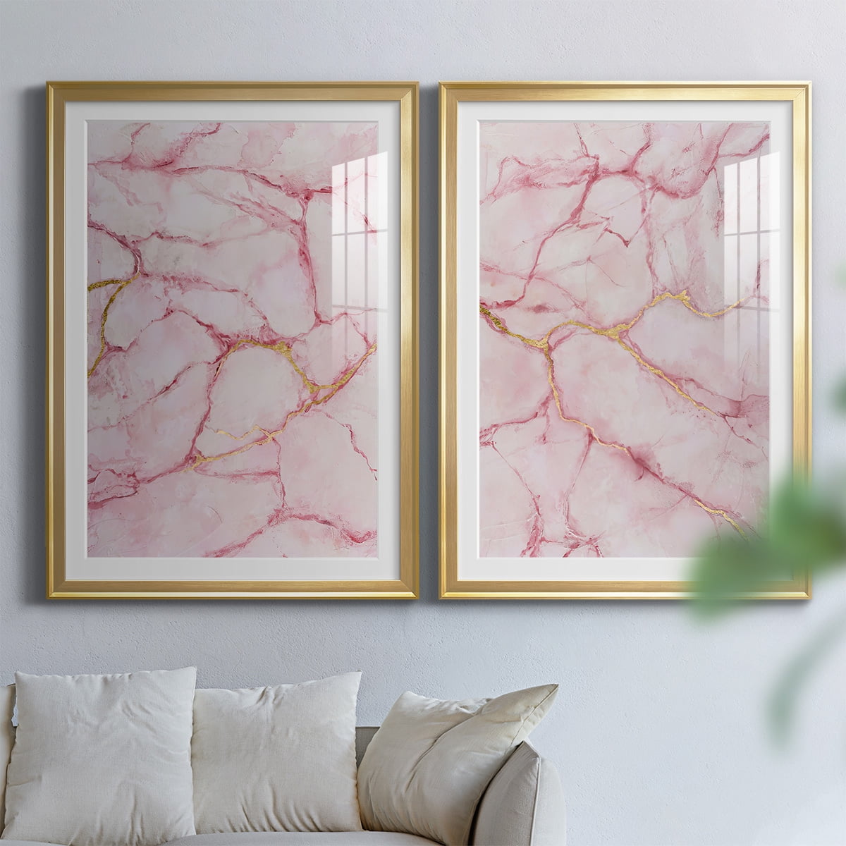 Wexford Home Rose Marble I Premium Framed Print, 18.5" x 24.5" - Ready to Hang, Gold (Set of 2)