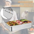 thumbnail image 5 of Set of 6 Hotel Pan, Steam Table Pans, 21'' x 13'' Stainless Steel Pan with Retractable Handle, Anti-Jamming Commercial Steamer Pan Food Catering Trays for Hotels Restaurant Food Storage, 5 of 7