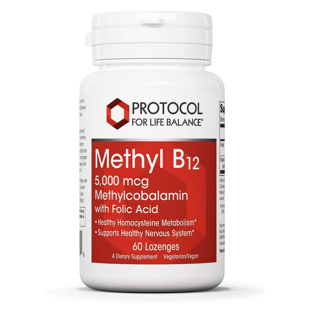 Protocol Methyl B12 5,000mcg Vitamin B12, Folic Acid Support
