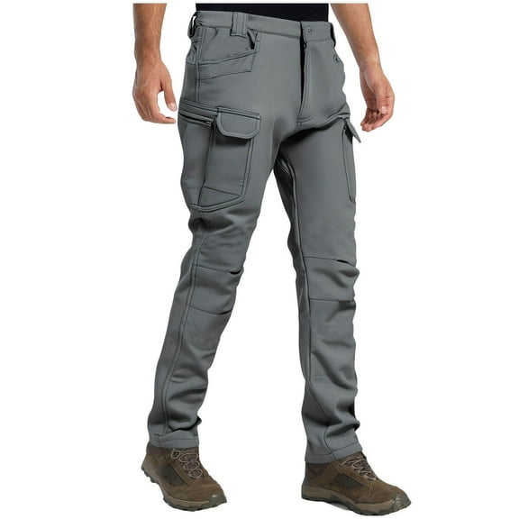 Simua Men's Fleece-Lined Winter Pants with Thermal Insulation - Warm Thick Pants for Cold Weather Protection
