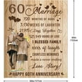 thumbnail image 2 of 60th Wedding Anniversary Blanket Gift, 60th Marriage Anniversary Blanket Gift for Parents Wife Husband 50"x60" Throw Blanket, 2 of 6