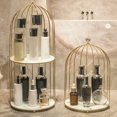 thumbnail image 4 of Perfume Rack Makeup Jewelry Display Shelf Creams Tray White bedroom accessories room gold 2 Tier, 4 of 9
