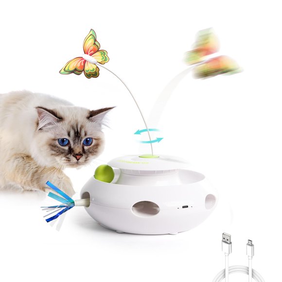 Juguete interactivo para gatos Butterfly Flutter, TODO PARA PATAS, 3 en 1