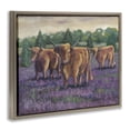 thumbnail image 4 of Purple Fields & Cows Brown Framed Floater Canvas Wall Art, design by Marnie Bourque, 4 of 10