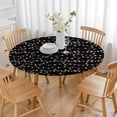 thumbnail image 3 of Multicolor Christmas Light Pattern Round Fitted Tablecloth with Elastic Edge,Dining Table Cover Waterproof,Outdoor Round Tablecloth for Camping,Dining,Indoor and Outdoor, 3 of 7