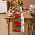thumbnail image 2 of Christmas Tree Table Runner 120 Inches Long Farmhouse Dress Scarves, Red Winter Pine Branches Balls Snowflakes Dining Tablerunner for Coffee Table/Kitchen Island/Party Décor, 13" x 120", 2 of 8
