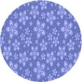 thumbnail image 1 of Ahgly Company Tapis Rond Lavable en Machine Intérieur Transitionnel Bleu Denim, 3 Pieds Rond, 1 of 7