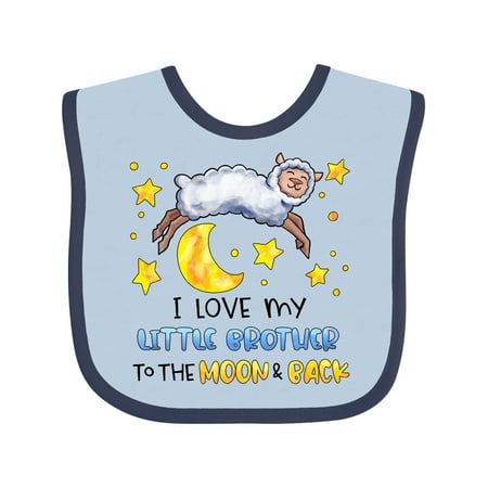 

Inktastic I Love my Little Brother to the Moon and Back Cute Sheep Gift Baby Boy or Baby Girl Bib