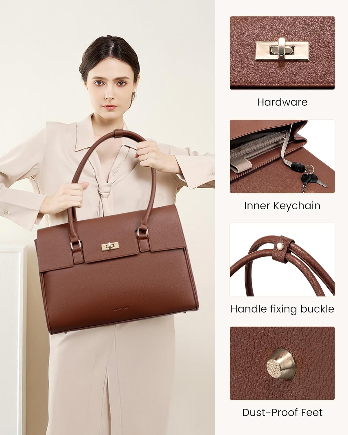 LOVEVOOK Laptop Bag for Women Work Tote 15.6 Inch Briefcase Messenger Bag Waterproof for Business Office Dating