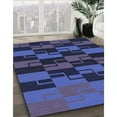 thumbnail image 3 of Ahgly Company Machine Washable Indoor Rectangle Transitional Midnight Blue Area Rugs, 2' x 5', 3 of 7