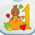 thumbnail image 4 of Inktastic First Birthday Turkey on Pumpkin Boys or Girls Baby Bib, 4 of 4