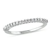 Miabella Women's 1/5 Carat T.W. Diamond Sterling Silver Semi-Eternity Anniversary Ring
