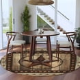 thumbnail image 5 of Western Farmhouse Round Rug 5ft Washable Circle Kitchen Rugs Non Slip Primitive Rustic Country Retro Texas Star Large Area Rug Indoor Floor Carpet for Bedroom Living Room Office Dining Room Nursery, 5 of 8