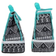 Arctic Zone Dual Compartment Lunch Bag Plus with Microban® Protected Easy Clean Lining, Black and White Aztec